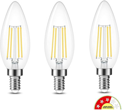 Eve Hanger 4 W Basic Candle E14 LED Bulb(Yellow, Pack of 3)