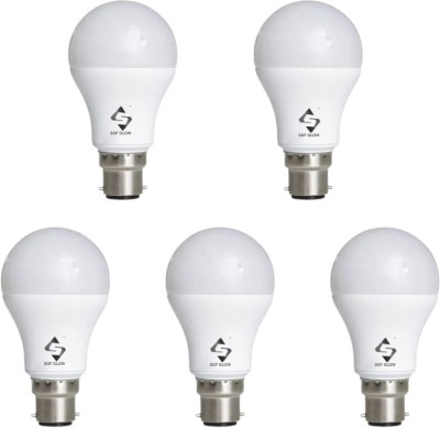 VM 9 W Round B22 LED Bulb(White, Pack of 5)