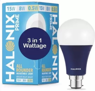 HALONIX 15 W, 8 W, 0.5 W Basic Round B22 LED Bulb(White)