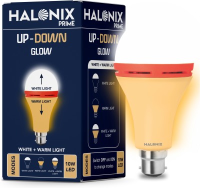 HALONIX 10 W Round B22 D Decorative Bulb(White, Yellow)