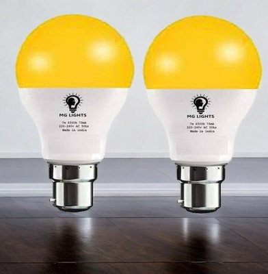 mg lights 5 W Basic Arbitrary B22 LED Bulb(Yellow, Pack of 2)