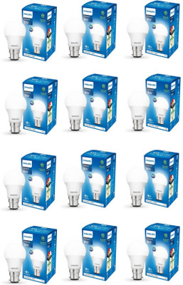 PHILIPS 5 W Basic Round B22 LED Bulb(White, Pack of 12)