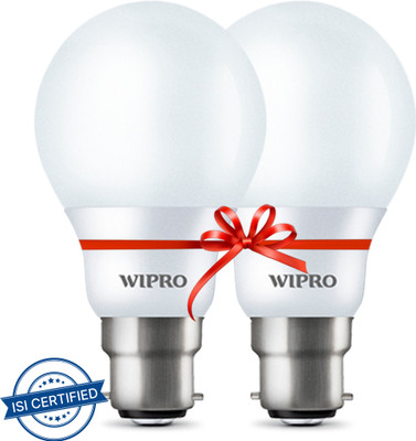 Wipro 5 W Basic Standard B22 LED Bulb(Yellow, Pack of 2)