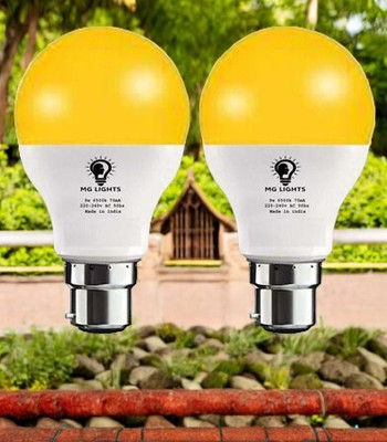 mg lights 5 W Basic Arbitrary B22 LED Bulb(Yellow, Pack of 2)