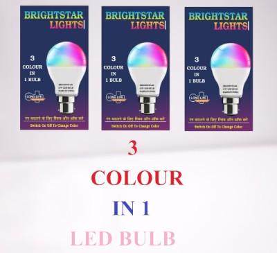 Brightstar 10 W Round B22 LED Bulb(Red, Blue, Pink, RGB, Pack of 3)