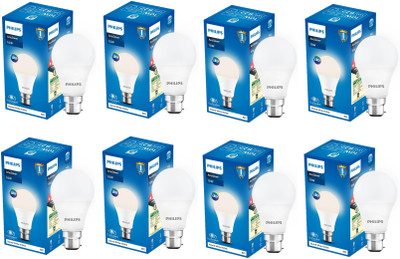 PHILIPS 10 W Basic Standard B22 LED Bulb(White, Pack of 8)