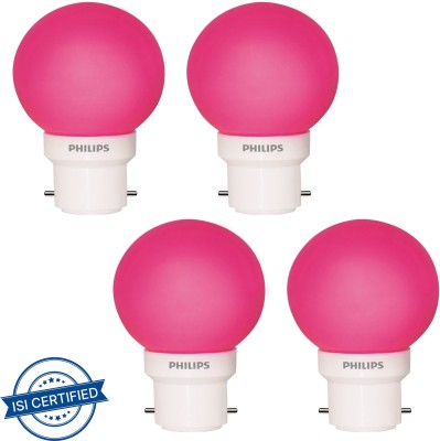 PHILIPS 0.5 W Standard B22 LED Bulb(Pink, Pack of 4)