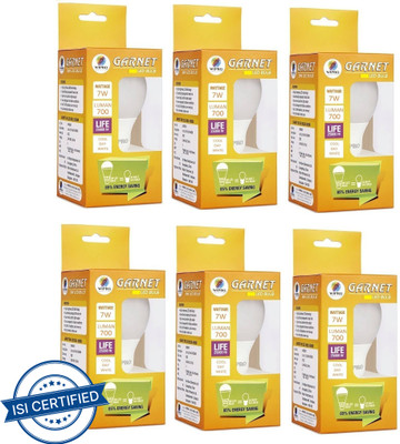 Wipro 7 W Basic Standard E27 LED Bulb(White, Pack of 6)