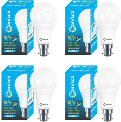 Conisco 15 W Basic Round B22 D LED Bulb(White, Pack of 4)