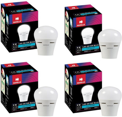 HAVELLS 9 W Basic Standard B22 LED Bulb(White, Pack of 4)