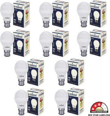 AVINDRA 9 W Basic Round B22 LED Bulb(White, Pack of 10)