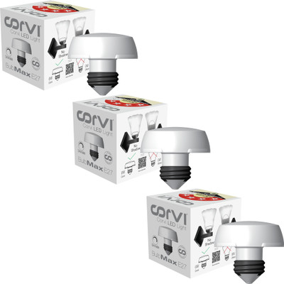 Corvi 6 W Flickering Round E27 LED Bulb(White, Pack of 3)
