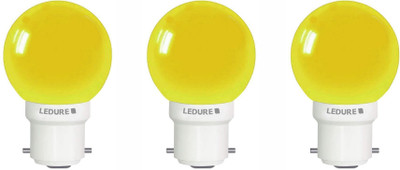 Ledure 0.5 W Basic Round B22 LED Bulb(Yellow, Pack of 3)