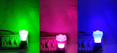 Quick On 0.5 W Eye Safety Compliance Mushroom 2 Pin LED Bulb(Multicolor, Pack of 3)