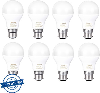 PHILIPS 9 W Basic Round B22 LED Bulb(White, Pack of 8)