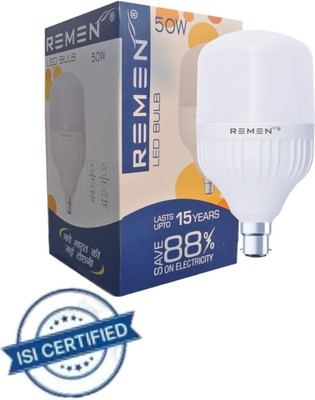 REMEN 50 W Basic Standard B22 LED Bulb(White)