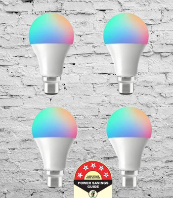 Dunagiri 9 W Basic Round B22 D LED Bulb(RGB, Pack of 4)