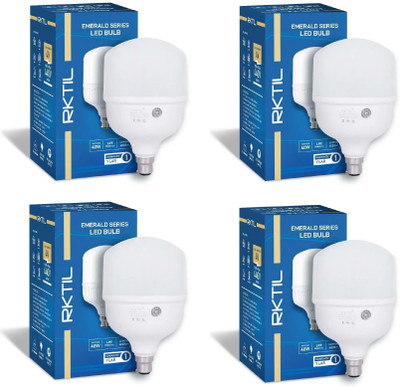 RKTIL 40 W Basic Standard B22 LED Bulb(White, Pack of 4)