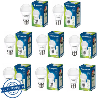 Crompton 9 W Basic Standard B22 LED Bulb(White, Pack of 8)