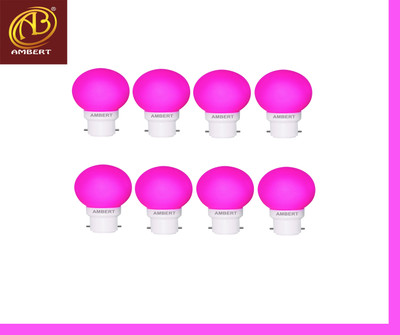 ambert 0.5 W Basic Decorative B22 LED Bulb(Pink, Pack of 8)