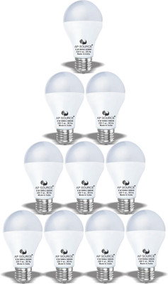 AP Source 9 W Basic Round E27 LED Bulb(White, Pack of 10)