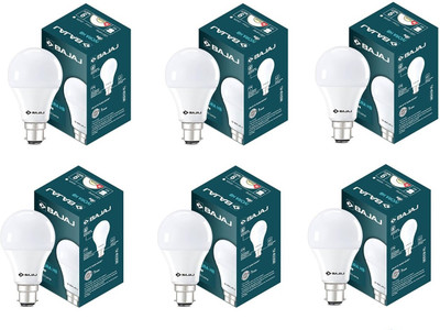 BAJAJ 9 W Basic Round B22 LED Bulb(White, Pack of 6)