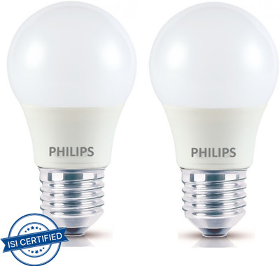 PHILIPS 4 W Basic Standard E27 LED Bulb(White, Pack of 2)