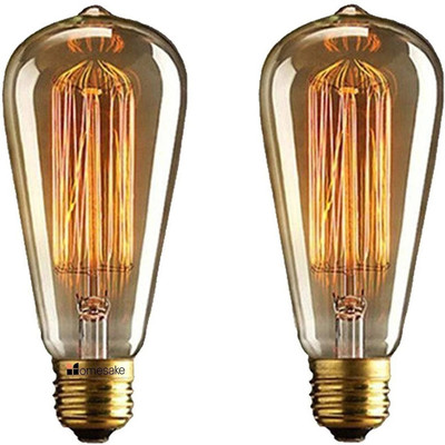 Groeien 40 W Basic Decorative E27 Incandescent Bulb(Yellow, Pack of 2)