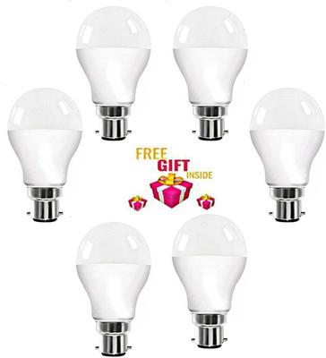 ANANDANI 9 W Round B22 LED Bulb(White, Pack of 6)
