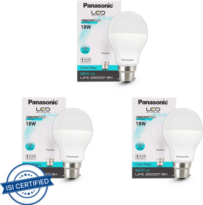 Panasonic 18 W Basic Standard B22 LED Bulb(White, Pack of 3)