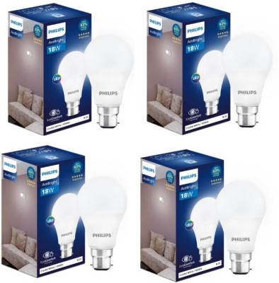 PHILIPS 18 W Round B22 LED Bulb(White, Pack of 4)