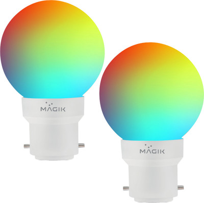 Magik 0.5 W Basic Round B22 LED Bulb(Multicolor, Pack of 2)