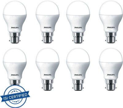 PHILIPS 9 W Basic Standard B22 LED Bulb(White, Pack of 8)