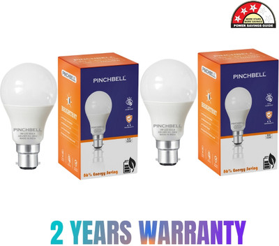 pinchbell 9 W Basic Round B22 LED Bulb(White, Pack of 2)