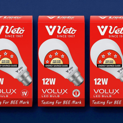 Veto 12 W Basic Round B22 LED Bulb(White, Pack of 3)