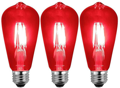 Baslash 4 W Basic Decorative E27 LED Bulb(Red, Pack of 3)