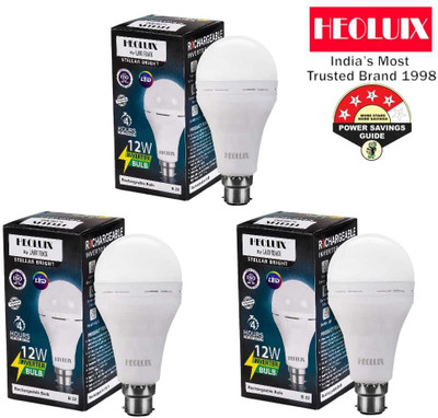 heoluix 12 W Inverter Standard B22 D Inverter Bulb(White, Pack of 3)