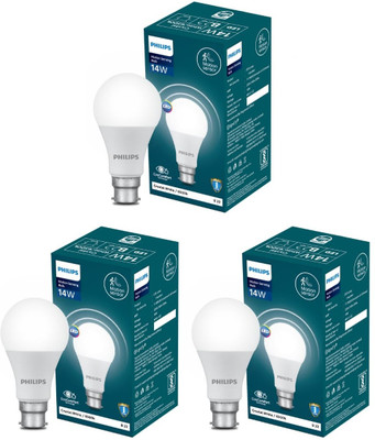 PHILIPS 14 W Motion Sensor Round B22 LED Bulb(White, Pack of 3)