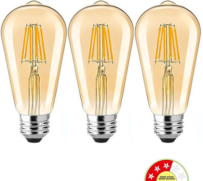vibunt 4 W Basic Arbitrary E27 LED Bulb(Yellow, Pack of 3)