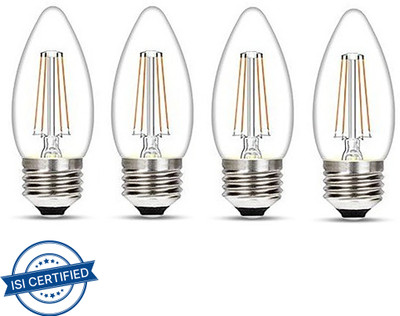 Wipro 4 W Basic Candle E27 LED Bulb(Yellow, Pack of 4)