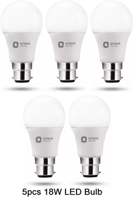 ORIENT 18 W Basic Standard B22 LED Bulb(White, Pack of 5)
