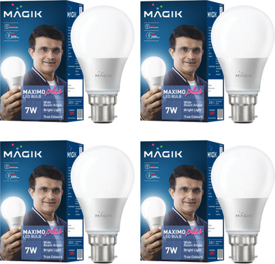 Magik 7 W Basic Standard B22 LED Bulb(White, Pack of 4)