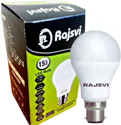 RAJSVI 15 W Eye Safety Compliance Round B22 LED Bulb(White)