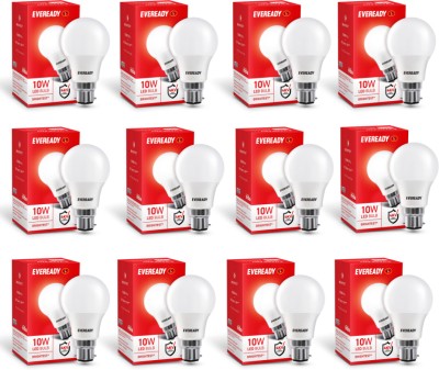 EVEREADY 10 W Standard B22 LED Bulb(White, Pack of 12)