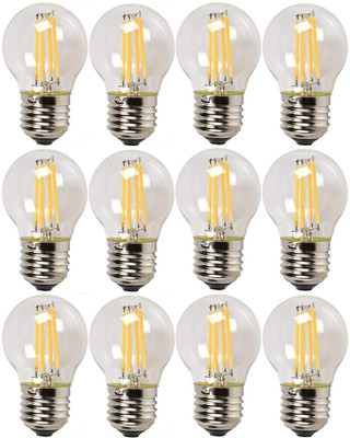 AgroCulture 4 W Basic Round E26 LED Bulb(Yellow, Pack of 12)