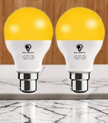 mg lights 5 W Basic Arbitrary B22 LED Bulb(Yellow, Pack of 2)
