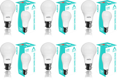 ARKIS 12 W Basic Standard B22 LED Bulb(White, Pack of 6)
