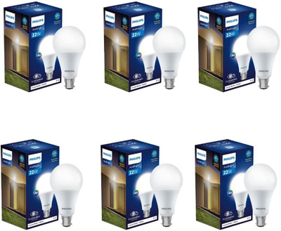 PHILIPS 22 W Basic Standard B22 LED Bulb(White, Pack of 6)