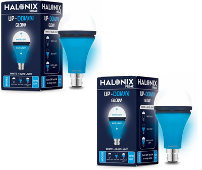 HALONIX 10 W Basic Decorative B22 LED Bulb(Blue, White, Pack of 2)
