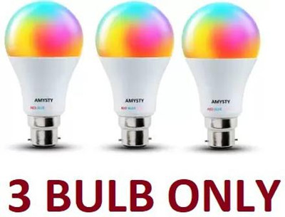 AMYSTY 9 W Basic Round B22 LED Bulb(Multicolor, Pack of 5)
